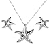 Ladies' Starfish Necklace and Earrings Set, Silver, Model S-PE001STAR