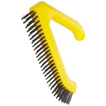 Rubbermaid Commercial FG9B4000 Wire Brush with Plastic Angular Handle, Steel Bristles, 3 x 27 Bristle Pattern, 11" Length, Gray