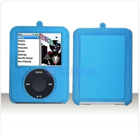 For Apple Ipod Nano 3rd Generation Gen 3G Protex 2-Tone Leather BLUE Protective Case Cover