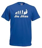 Shirtshark Jiu Jitsu Evilution T398 Unisex T-Shirt, Textilfarbe: blau, Druckfarbe: weiß, Gr.: L
