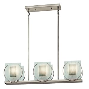 Manitoba Pool Table Island Light in Brushed Nickel