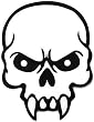 Large Mean Skull Embroidered Patch Skeleton Fangs Iron-On Emblem
