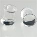Jewelry : Pair of Glass Double Flared Solid Plugs: 0g Crystal