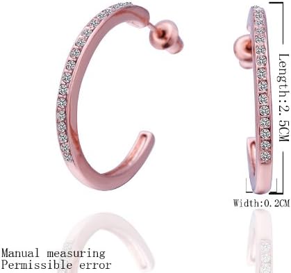 DUMAN 18k Rose Gold Plated Cystal Ring Earrings Fashion jewelry, Nickel Free Made With Rhinestone Swarovski Crystal