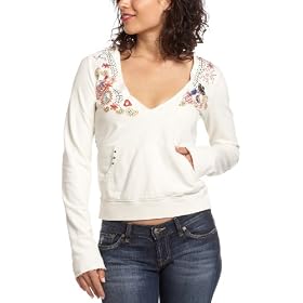 Lucky Brand Women's Deep V-Neck Pullover Sweatshirt