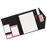 RolodexTM Pad Folio, Legal Pad, Faux Leather, Snap Close, Assorted Pockets, Resilient Pink