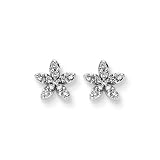10K White Gold 1/3 ct. Diamond Star Earrings