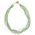 Glass and Seed Beads Green Necklace "Colors of the Rainbow" -Fair Trade Gifts
