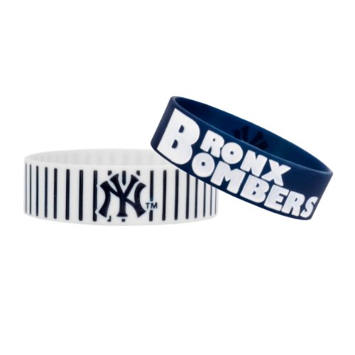 Forever Collectibles MLB New York Yankees Bulky Bandz Bracelet 2-Pack