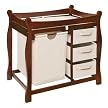 Badger Basket Changing Table with Hamper/3 Baskets- Cherry