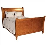Tradewins A-51161-1KD-Q / A-51161-1KD-K / A-51161-1KD-CK Bali Mission Pine Sleigh Bed in Antique Pine Finish Size: California King