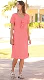 Shoreline Linen Ruffle-placket Dress