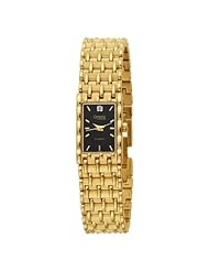 Caravelle by Bulova Womens 44P19 Diamond Accented Black Dial Watch