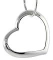 Beautiful Sterling Silver Classic Valentine Floating Heart, 7/8" long X 1" wide