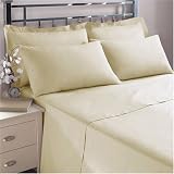 Bedeck Luxurious Percale Ivory King Flat Sheet