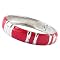Double Bar Enamel Bangle Bracelet - Red