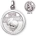 Sterling Silver St Christopher Football Medal and 20-inch Chain