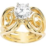 Gorgeous! 14k Yellow-gold Moissanite 7.5MM 1 1/2 CT TW Solitaire Women's Ring