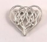 Sterling Silver Celtic Traditional Heart Shaped Love Knot Heart Pin