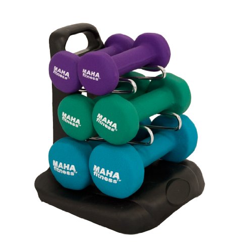Maha Fitness Dumbbell Set with Stand, 20-Pound On Sale