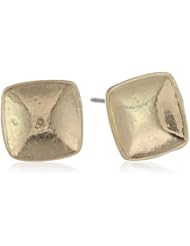 Kenneth Cole New York "Metal Boost" Gold Concave Square Stud Earrings