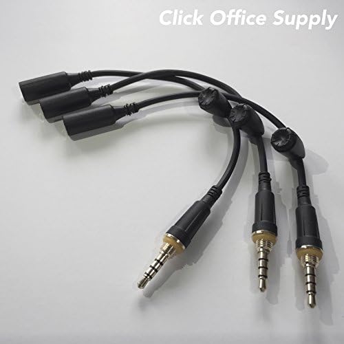 Click Office Supply 3 Pack Generic Lifeproof Headphone Wires / Adapter - Jacks / Seals / Covers / Screws for Iphone 5/5s/5c Case (Black)