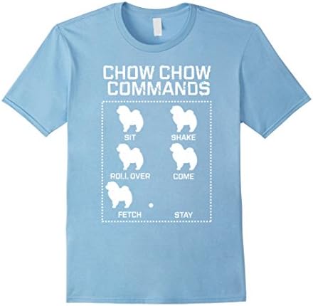 Men's Chow Chow Commands (Dog Lovers T-shirt) Large Baby Blue