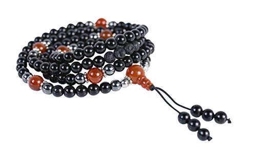 Buddhist Prayer Beads • Tibetan Mala Necklace • Healing Stones Bracelet • Chakra Jewelry • Onyx Hematite