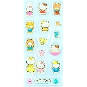 Cute Japanese Hello Kitty IV Stickers (Embossing)