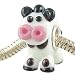 Moo Cow 3-D Lampwork Glass Bead on Sterling Silver Solid Core fits European Charm Bracelet