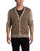 Geoffrey Beene Men's Soft Acrylic Herringbone Cardigan, Mushroom Marl, Large