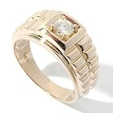 14K Gold Moissanite Solitaire Size 10.5 Men's Ring