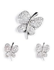 Matching Set - Butterfly CZ pendant & earrings