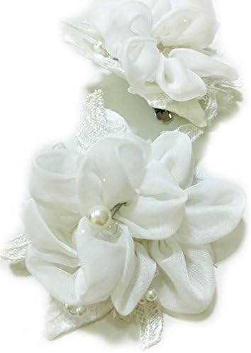 White Bridal Flower Hair Clip, Wedding hair accessories, Flower hair accessories