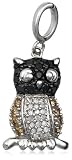 Sterling Silver Multi Color Diamond Owl Charm, (0.5 cttw)