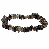 Genuine Smokey Quartz Stone Chip Stretch Bracelet