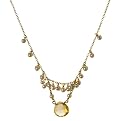 14K Gold Over Silver Pearl and Stone Necklace
