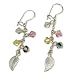 14K Yellow Gold Fill Leaf Earrings with Multicolor SWAROVSKI ELEMENTS Crystals