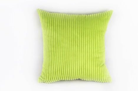 Corduroy Pillow Cases/ Throw Pillow Covers/ Couch Pillow Cases, Multiple Color Choices, 18'*18'. Invisible Zip (Green)