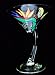 Bird of Paradise Design - Hand Painted - Sexy Martini - 7 oz. (curved stem)