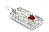 Silver Crystal P8066 Crystal Enamel Heart Pendant & 18 Chain