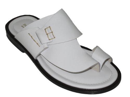 Men s Davinci Italian Leather Push Toe Sandals 1099 42 EU 9 US White Men s Davinci Italian Leather Push Toe Sandals 1099 42 EU 9 US White