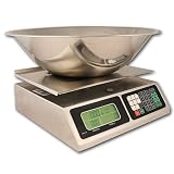 TORREY | 40 Lb. Capacity | Price Computing - Digital Retail Scale | LPC-40L | 11.8 x 8.7 Platform | ZIEIS BigTop 13 Quart Stainless Steel Retail Bowl | Surge Protector | 0.01 Pound Accuracy
