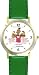 All of THE 7 HABITS #2 - Black Youth (English Text) - DELUXE TWO-TONE WATCH from THE 7 HABITS - WATCH COLLECTION BY WATCHBUDDY&reg; - Arabic Numbers - Green Leather Strap-Size-Women's Size-Small