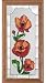 Stained ART Glass POPPIES Poppy Flower WOOD FRAMED WINDOW Panel