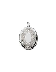 14k White Gold Oval Picture Locket Over 3/4 inch x 1 in