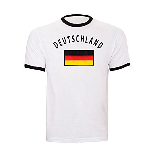 BRUBAKER Deutschland Fan T-Shirt Weiß 100% Baumwolle Gr. XL
