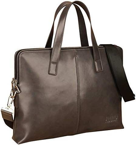 Mens Double Tote Real Cattle Hide Leather Handbag Bussiness Clutch One-Bag