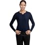 Port Authority Signature Ladies Fine-Gauge Crewneck Cardigan Sweater, Navy, M