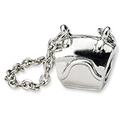 Sterling Silver Reflection Beads Collection Handbag Purse Charm 4mm Hole (fits 3mm European Style Charm Bracelets)